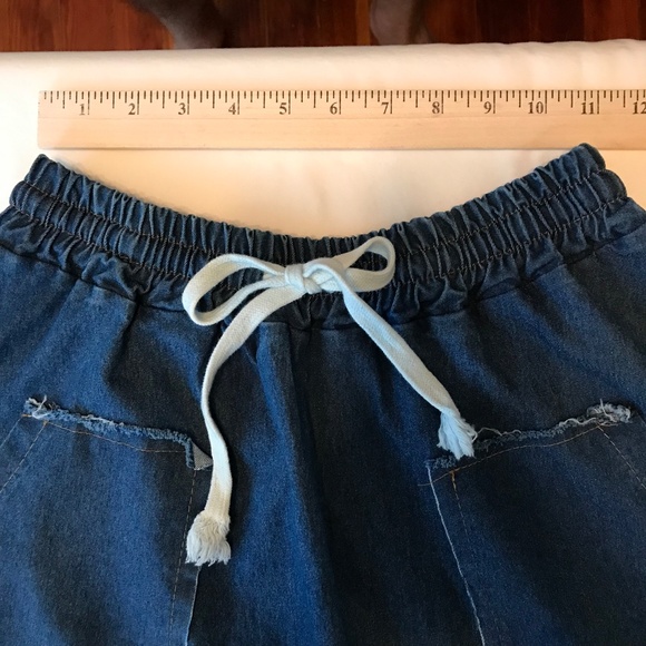 DENIM Skirt A-Line Midi with Pockets Pull On Women’s Size Large X-Large - Picture 9 of 16